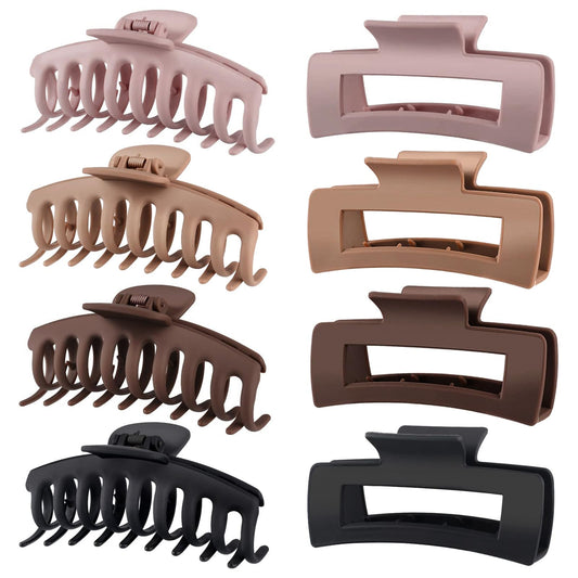 TOCESS front packaging showing eight large claw clips and vintage colors, durable hold