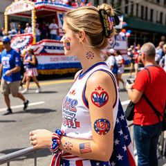 TOCESS full set styled with 4th of July outfit for coordinated look