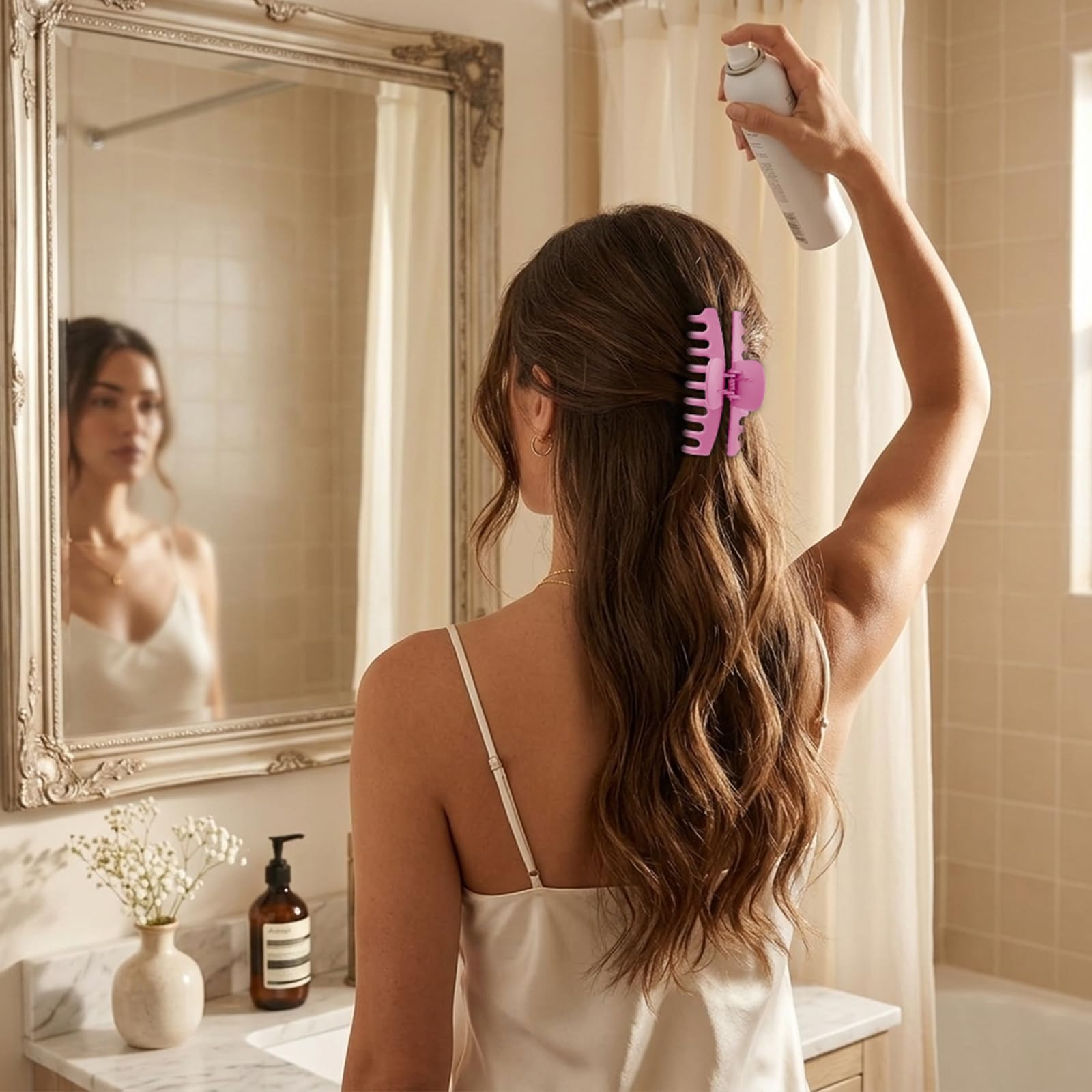 TOCESS clip beside ruler showing 4.33 inch size for full hair coverage