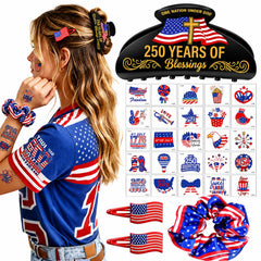 TOCESS claw clip front view showing strong hold and patriotic design