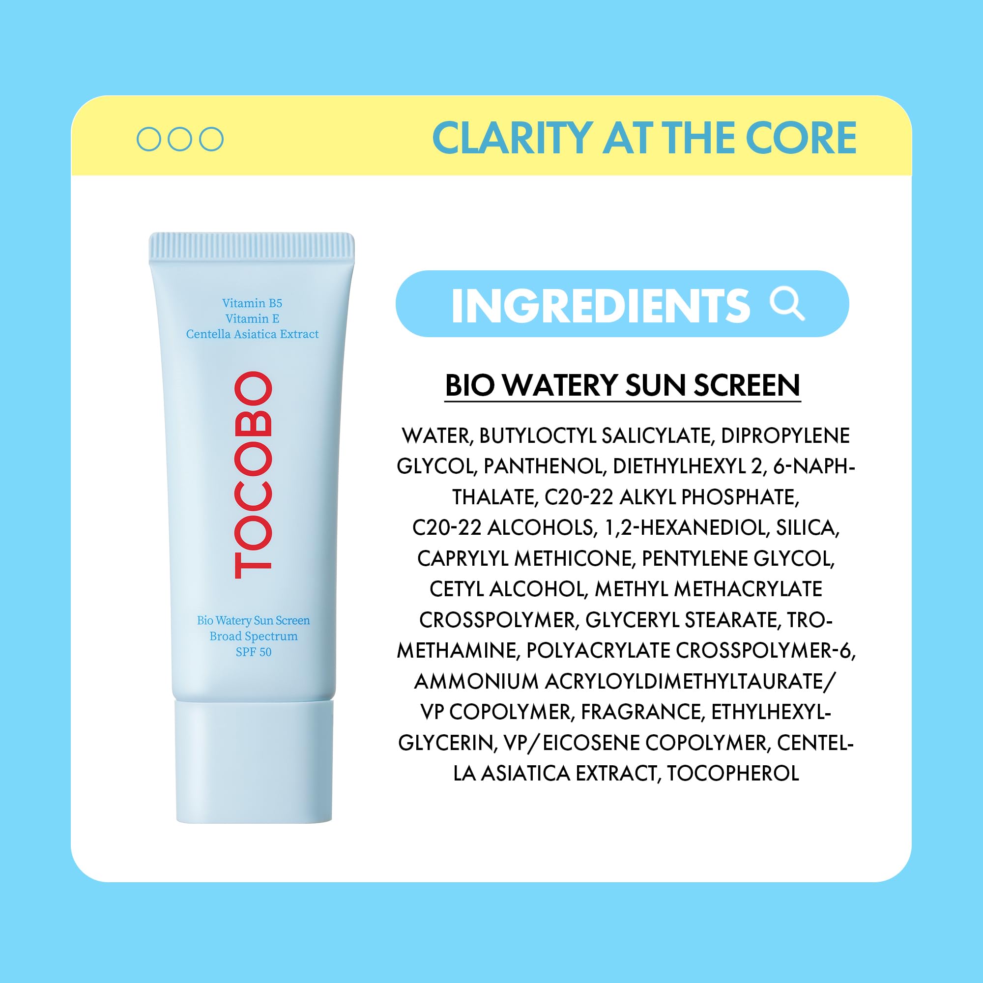 TOCOBO with hyaluronic acid visual emphasizing hydration support benefit