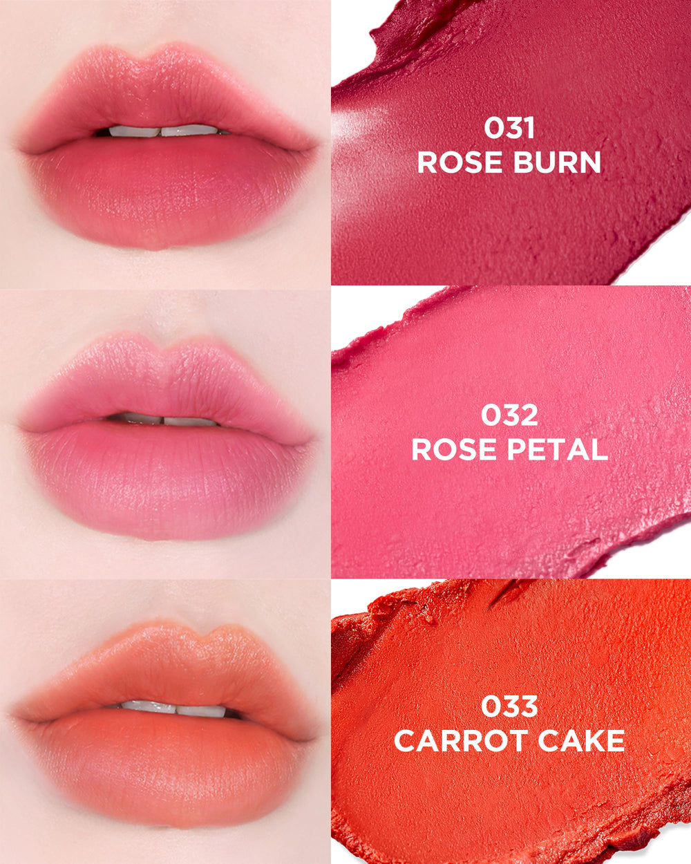 TOCOBO applied on lips Rose Burn demonstrating soft matte color and comfortable wear