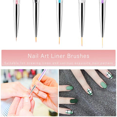 TOCOLES brushes in use painting fine lines on nails to create intricate designs