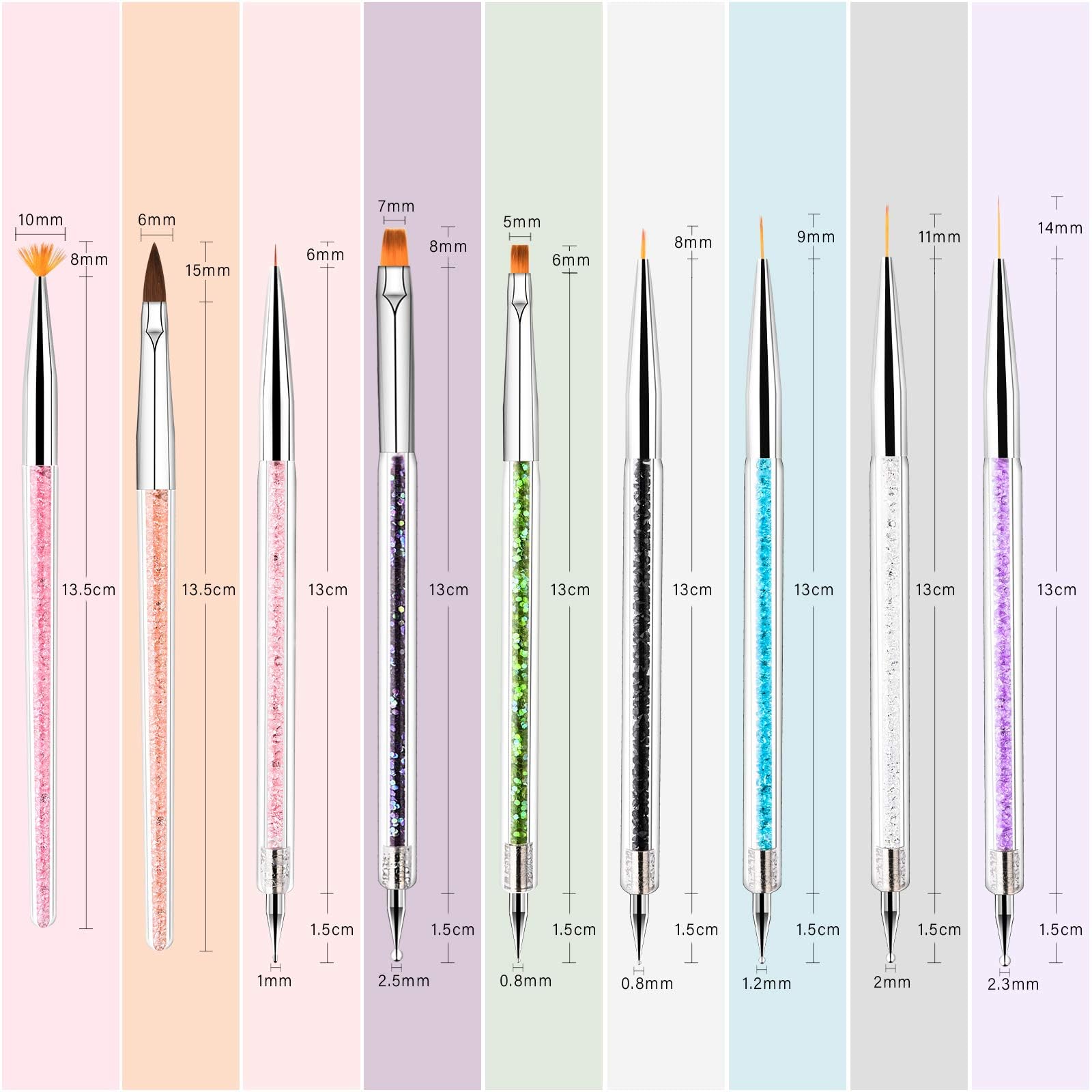 TOCOLES color-coded acrylic handles close-up for quick selection and comfortable grip