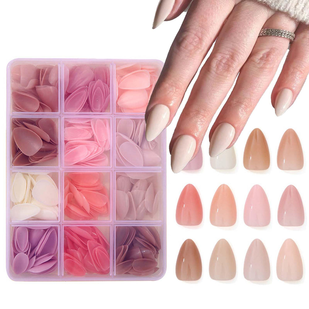 TOGZOM front packaging showing almond press-on nails set and convenience