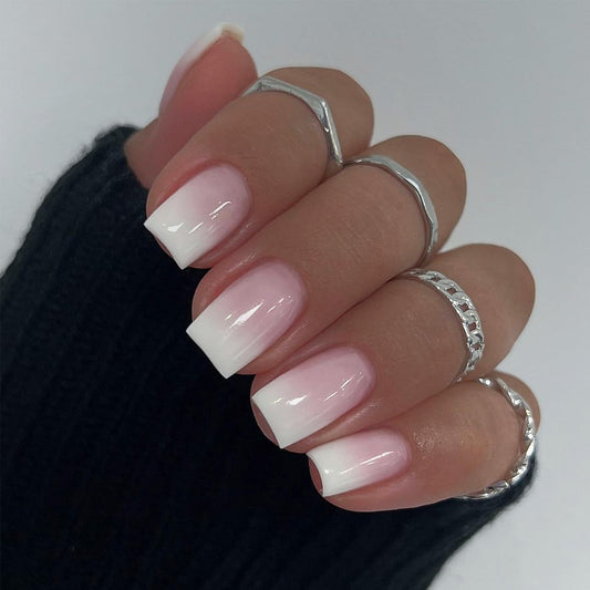 TOGZOM front packaging showing white ombre nails and glossy finish for easy styling