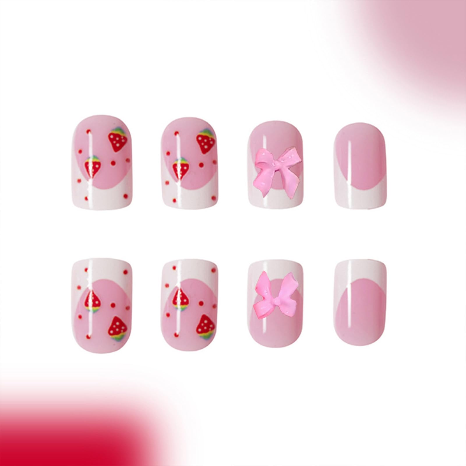 TOGZOM model wearing short square French-tip nails for event-ready look
