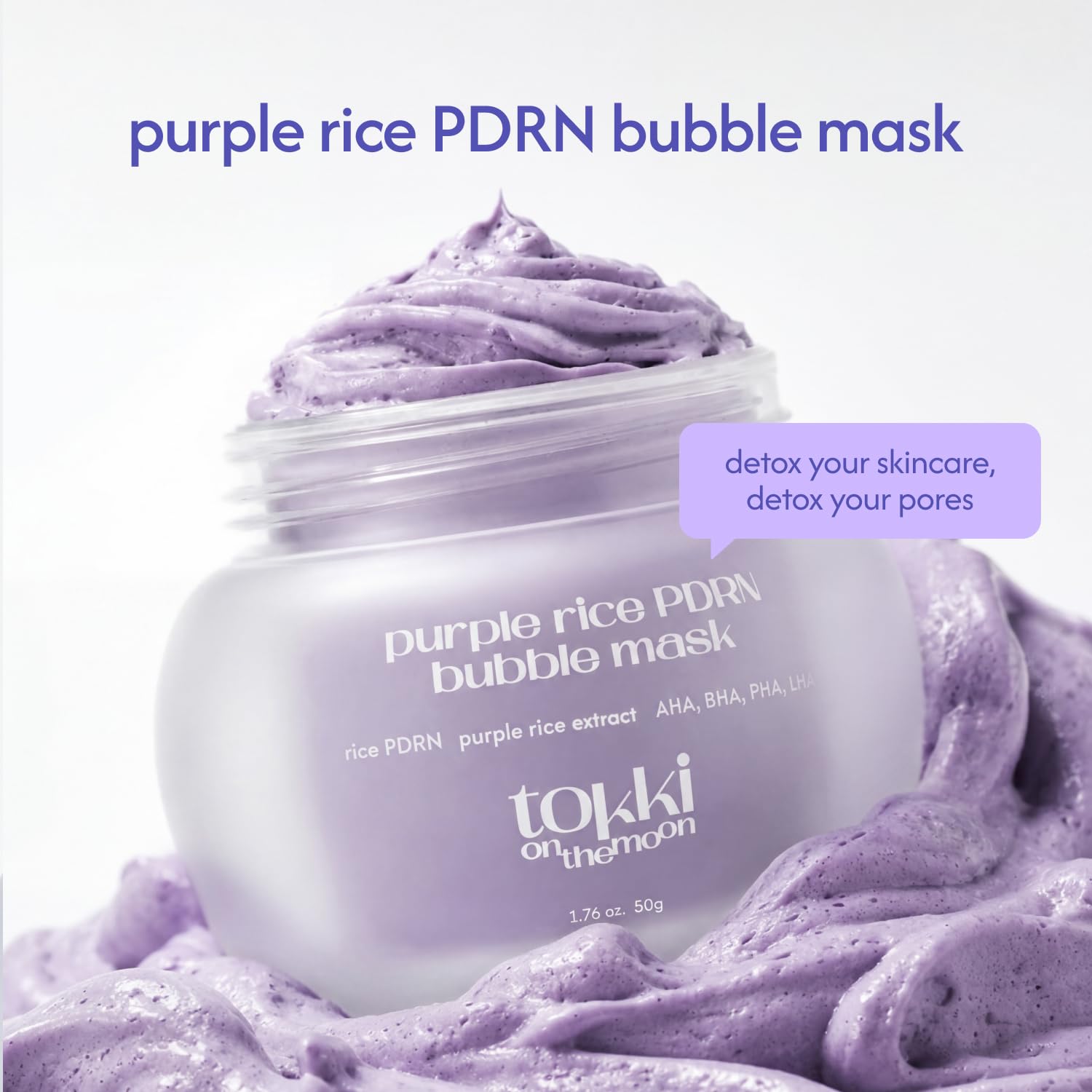tokki on the moon close-up of mask texture highlighting gentle exfoliation