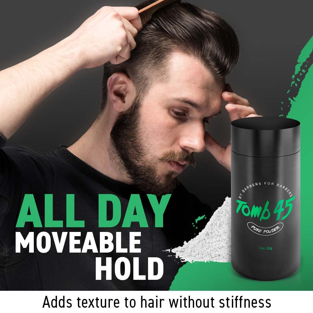 Tomb45 root lift demo on hair showing instant volume and natural matte finish