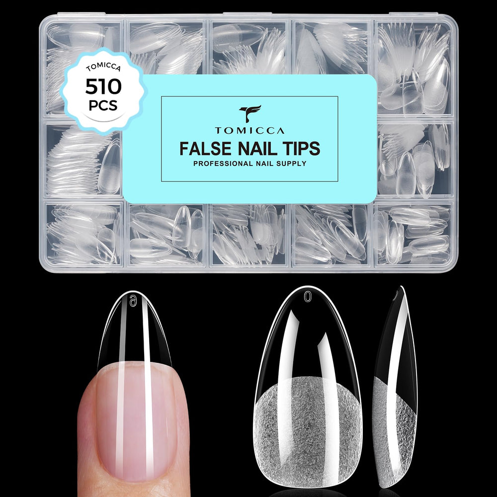 TOMICCA almond front packaging showing 510-piece set for convenience