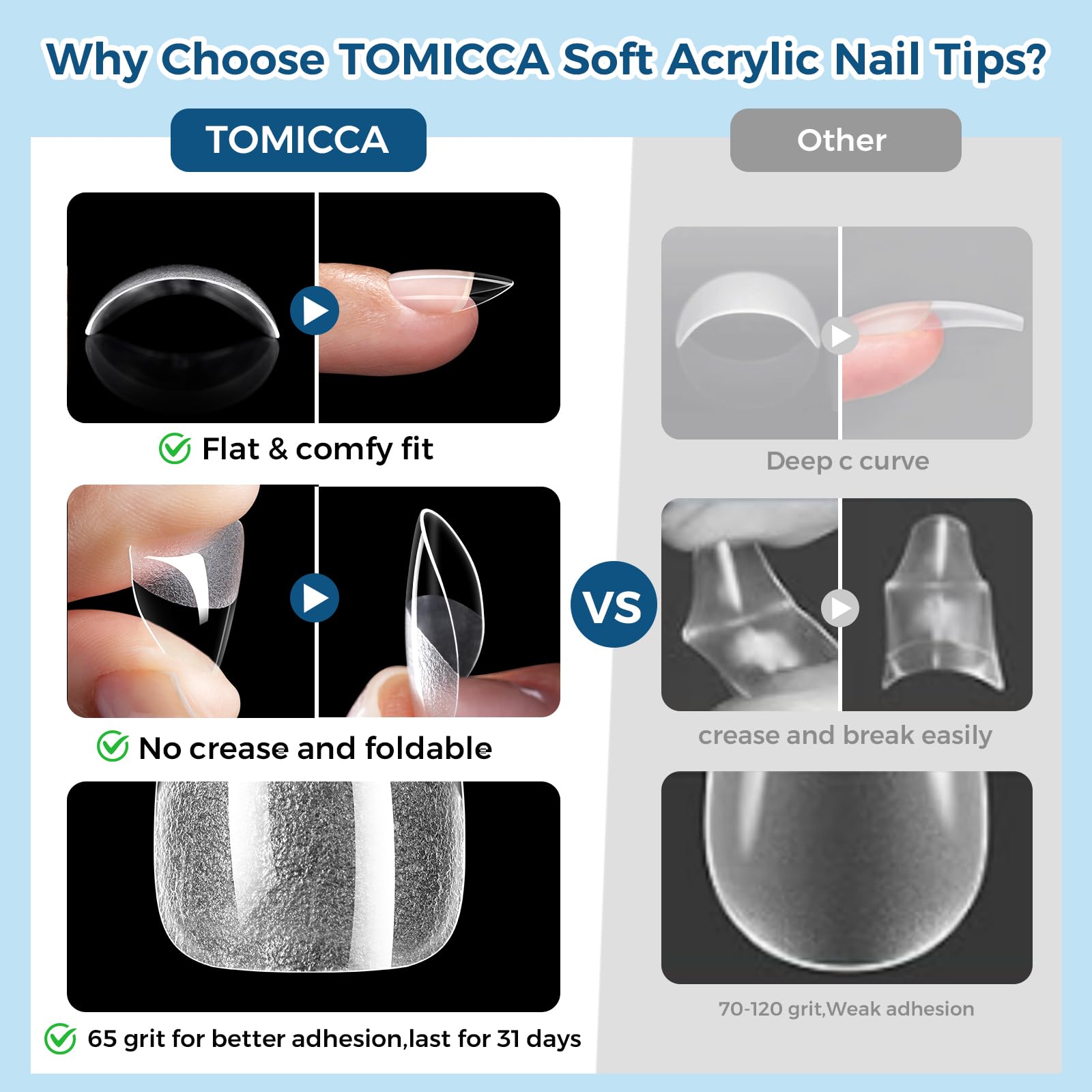 TOMICCA detailed almond tip profile for natural-looking nail silhouette