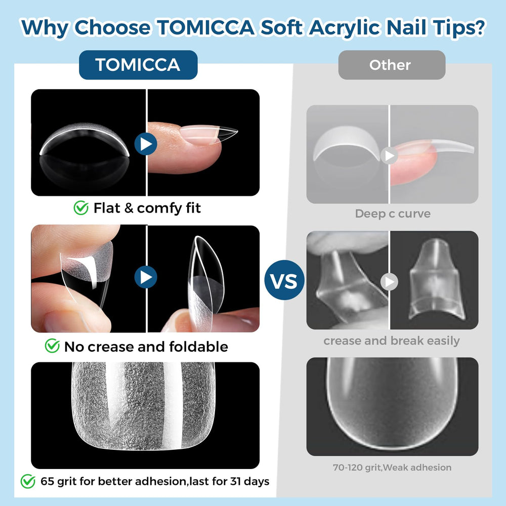 TOMICCA detailed almond tip profile for natural-looking nail silhouette