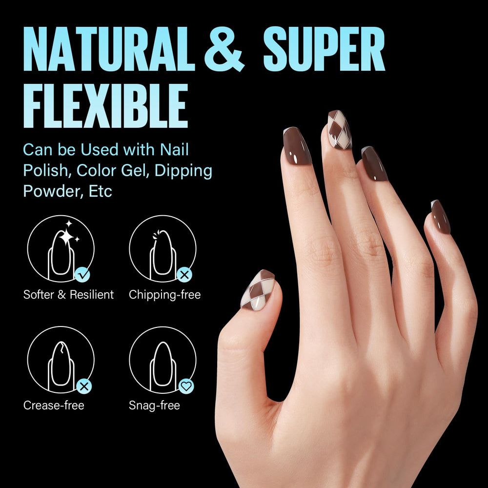 TOMICCA finished nails with gel polish showing glossy transformation
