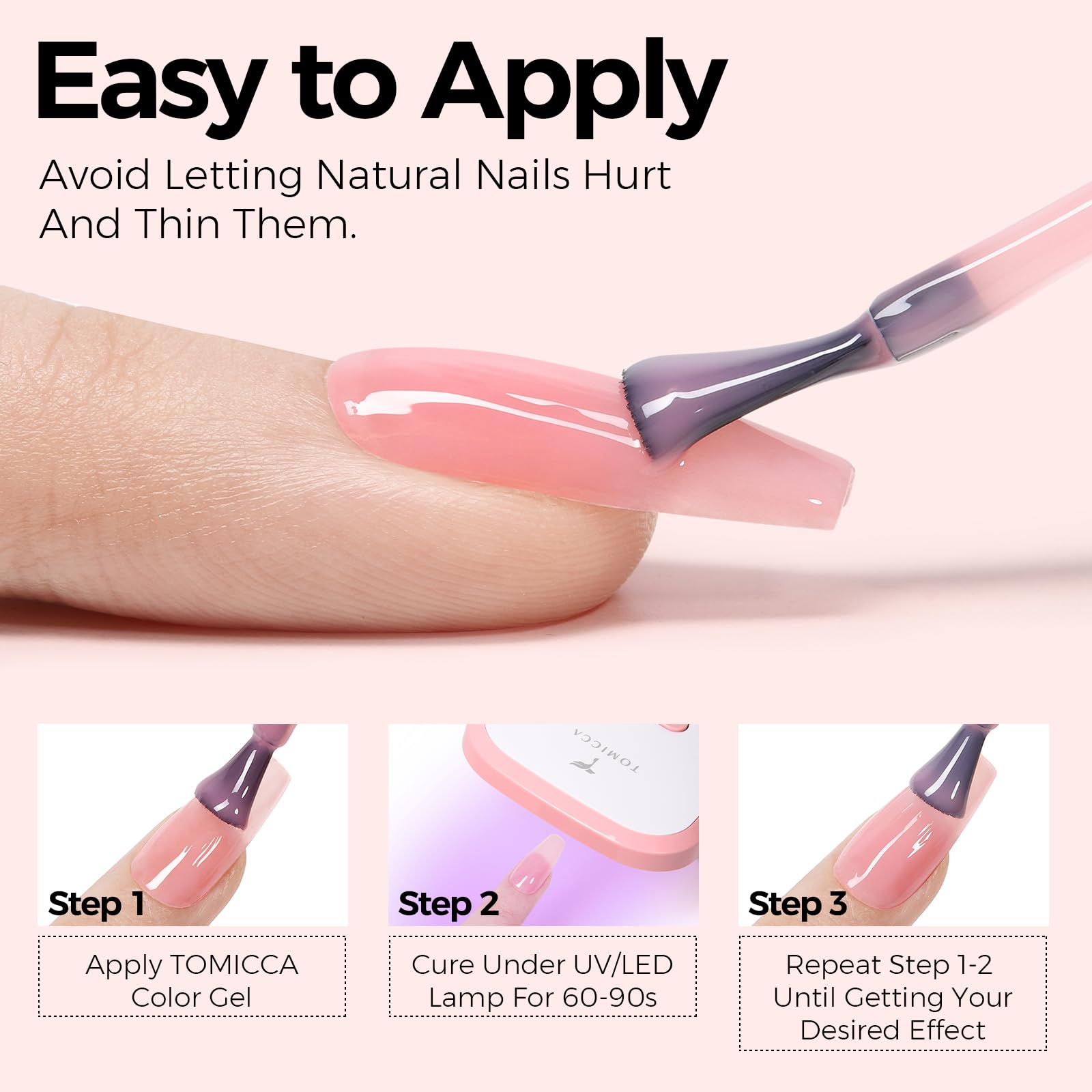 TOMICCA French manicure example on hands showing natural elegant look benefit