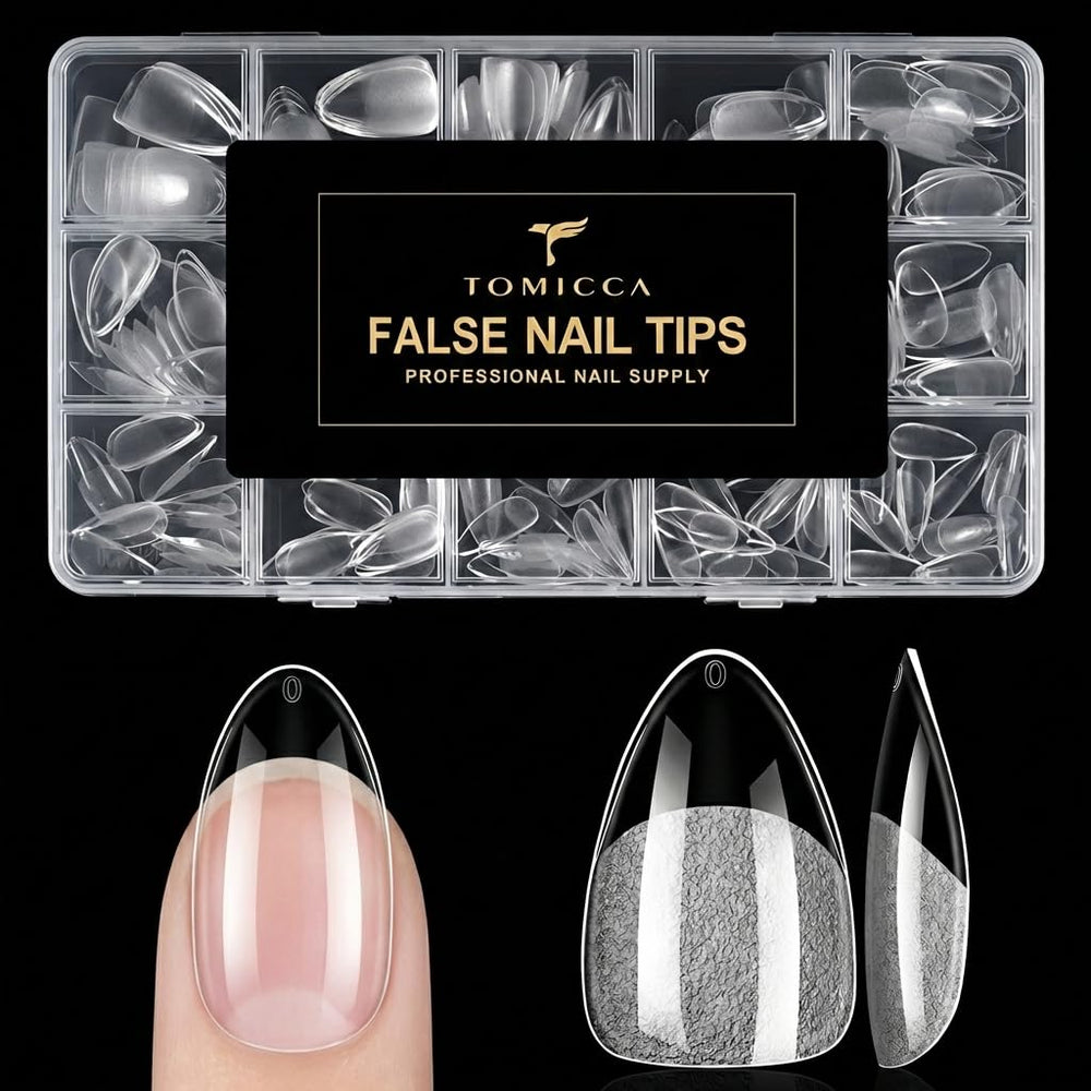 TOMICCA front packaging showing 240-piece short almond kit for quick application
