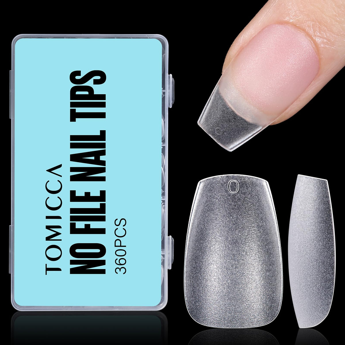 TOMICCA front packaging showing 360-piece set and short coffin style benefit quick selection