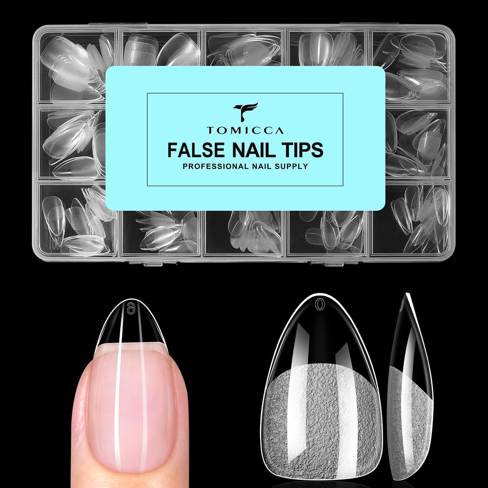 TOMICCA front packaging showing 240-piece kit and clear tips, ready to use