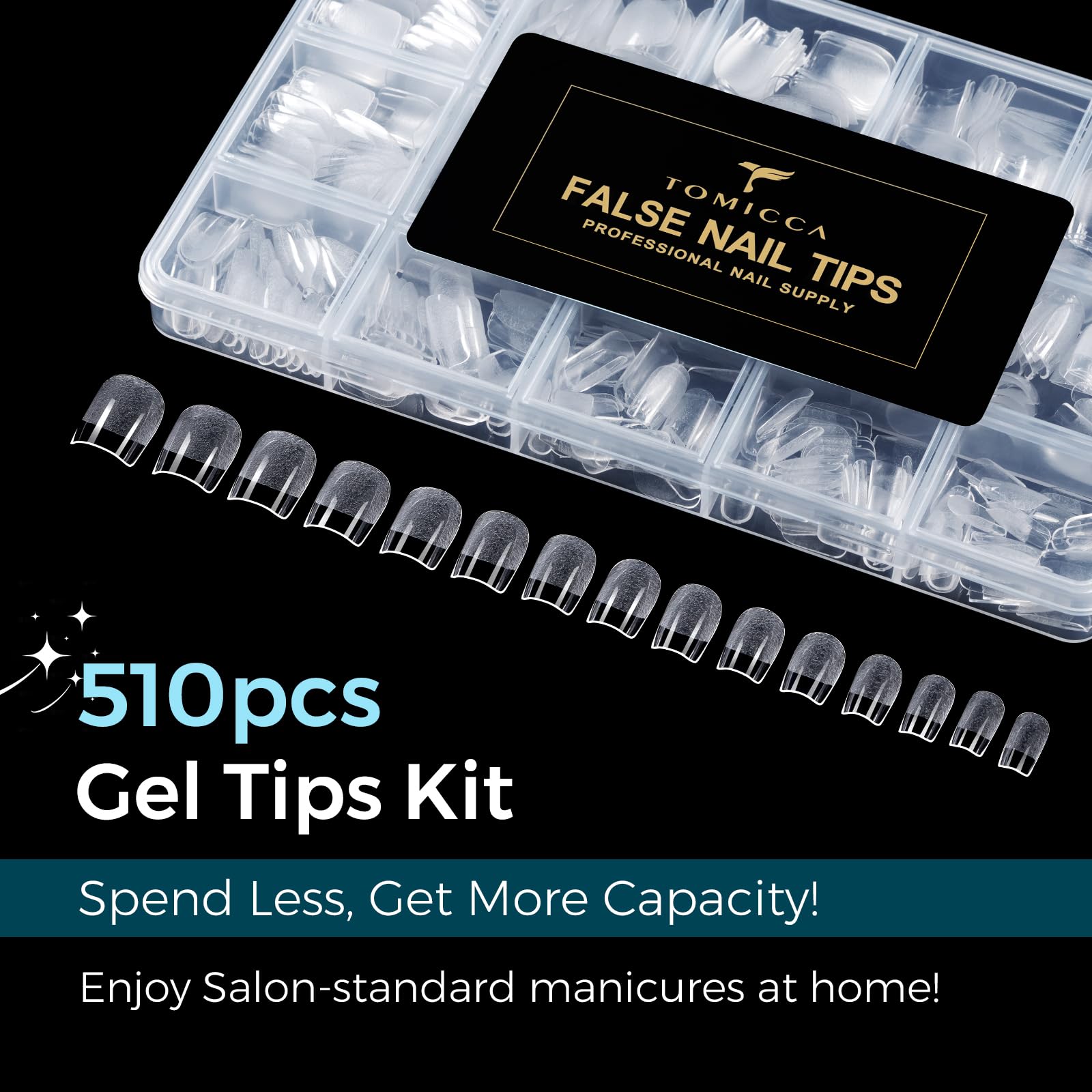 TOMICCA gel polish over tips showing smooth finish and durability