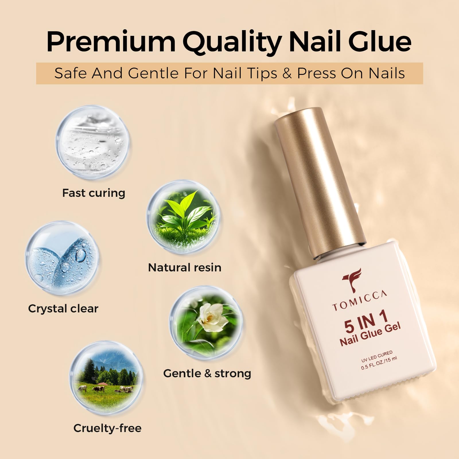 TOMICCA gel texture drop demonstrating non-drip consistency benefit