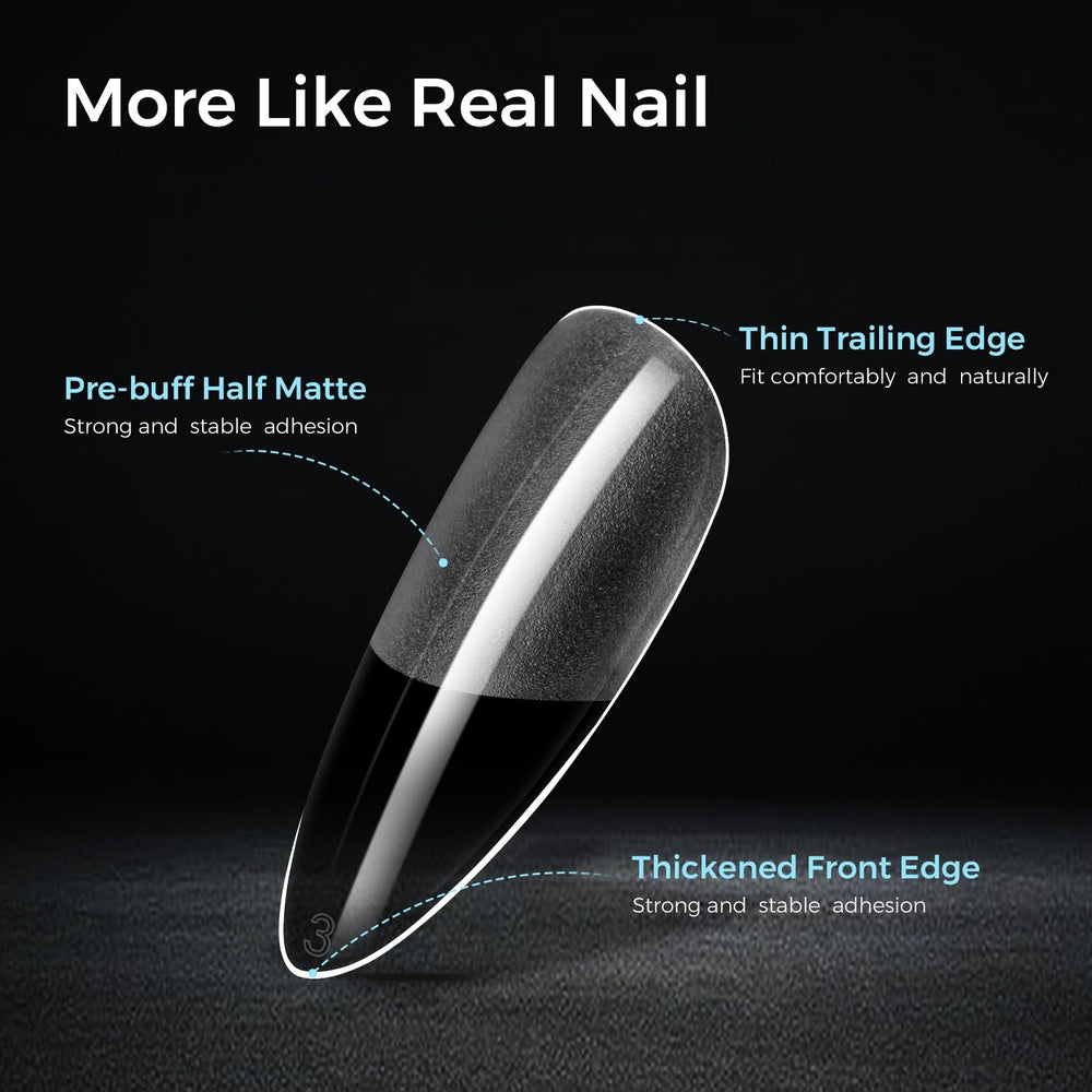 TOMICCA nail technician applying tip demonstrating fast 30s press benefit