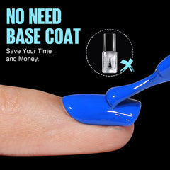 TOMICCA applied tip on finger showing secure glue bond benefit