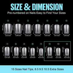 TOMICCA tips applied on short nails delivering natural-looking results