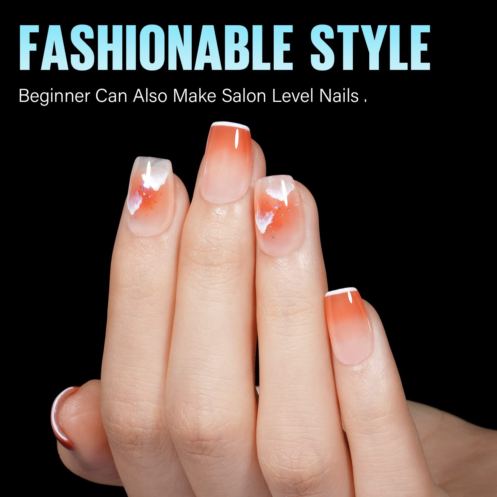 TOMICCA in-use press-on being applied for fast DIY salon-style results