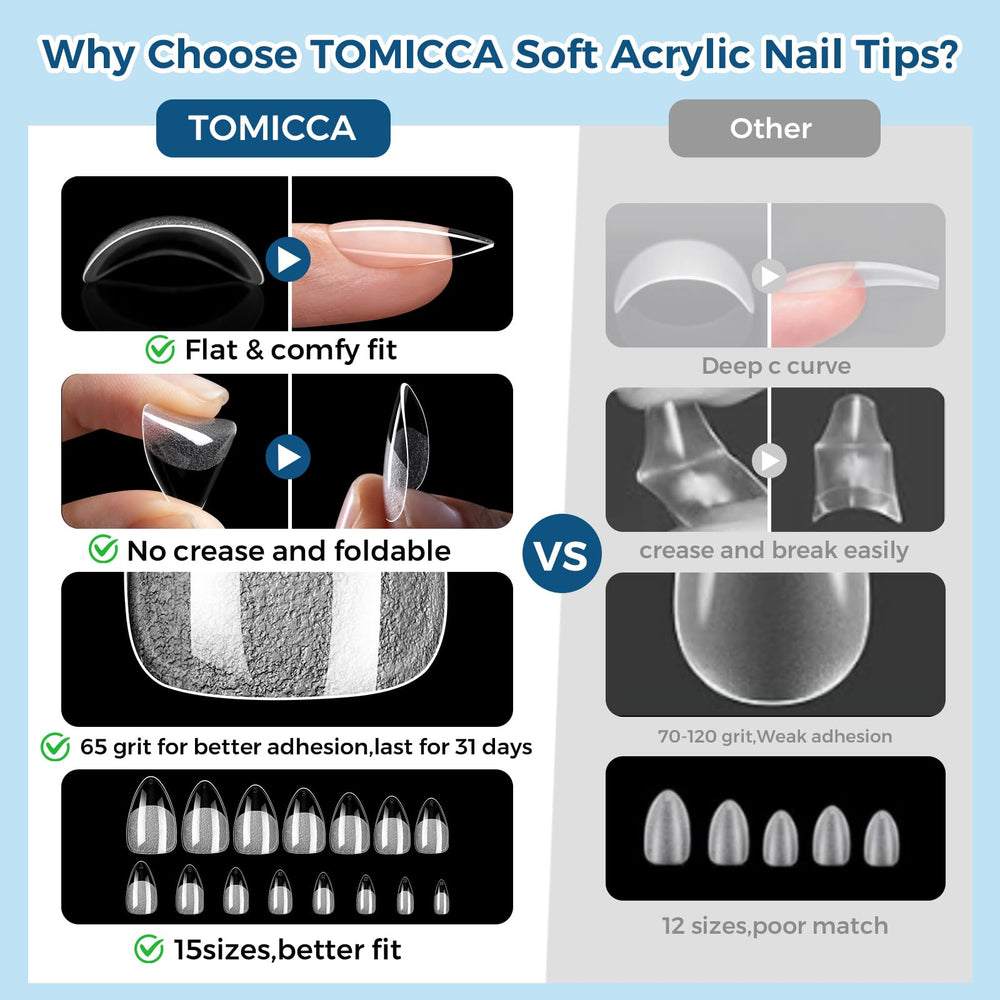 TOMICCA nails in use while typing showing everyday durability and comfort