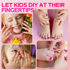 TOMICCA kids applying nail polish supervised, encouraging safe creative play