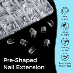 TOMICCA finished short square manicure at a wedding offering polished look