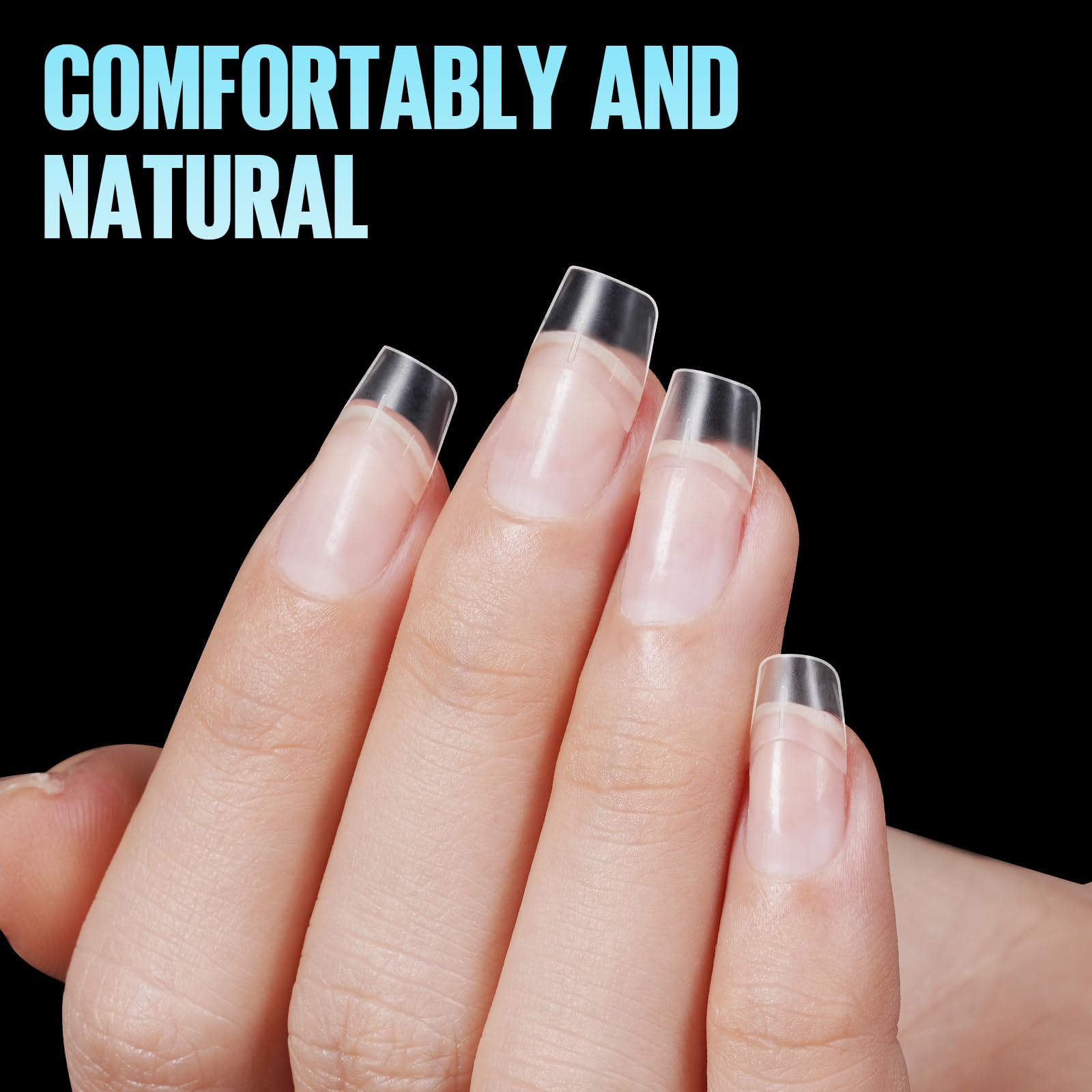 TOMICCA lifestyle shot of woman wearing short squoval nails for everyday wear