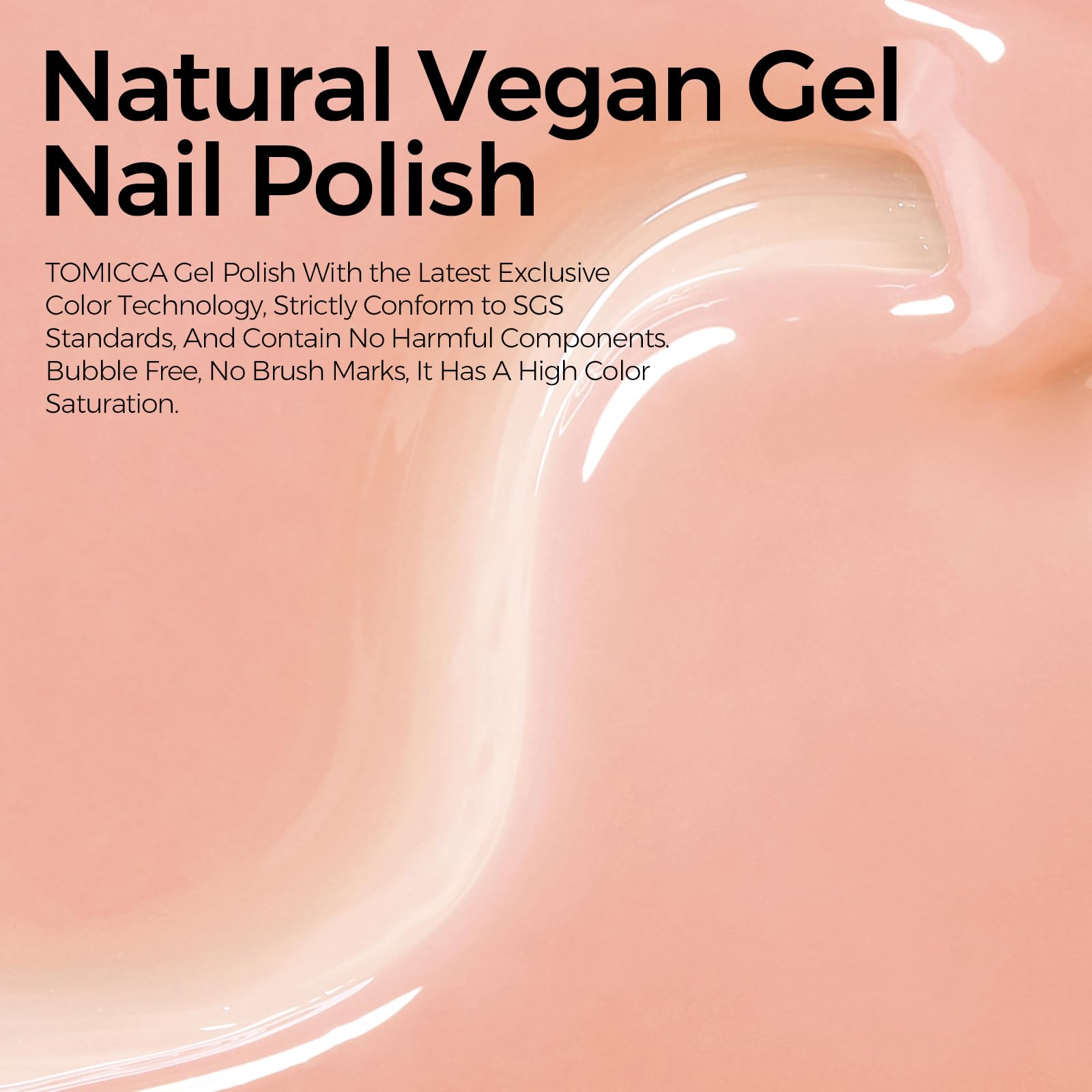 TOMICCA manicure in use on hands shows natural glossy French effect