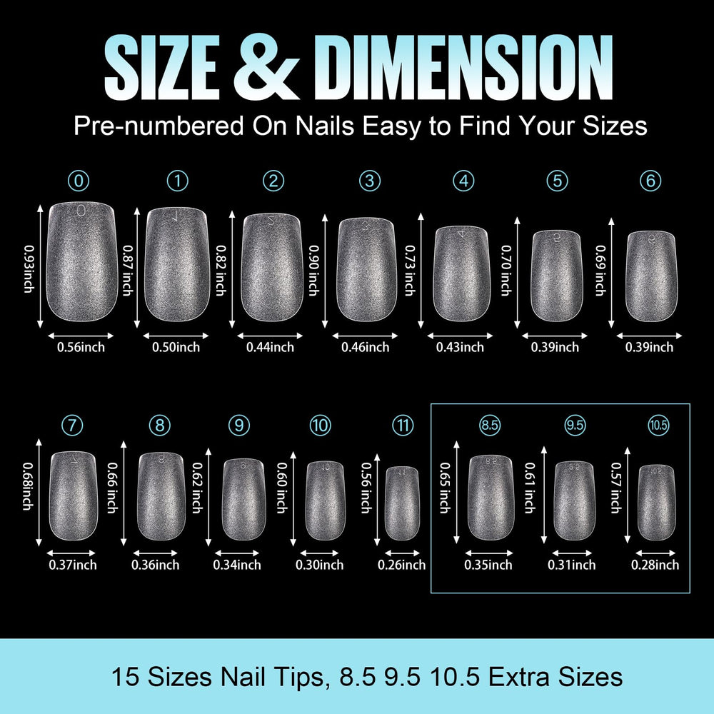 TOMICCA numbered top view showing labeled sizes for fast matching