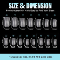 TOMICCA numbered top view showing labeled sizes for fast matching