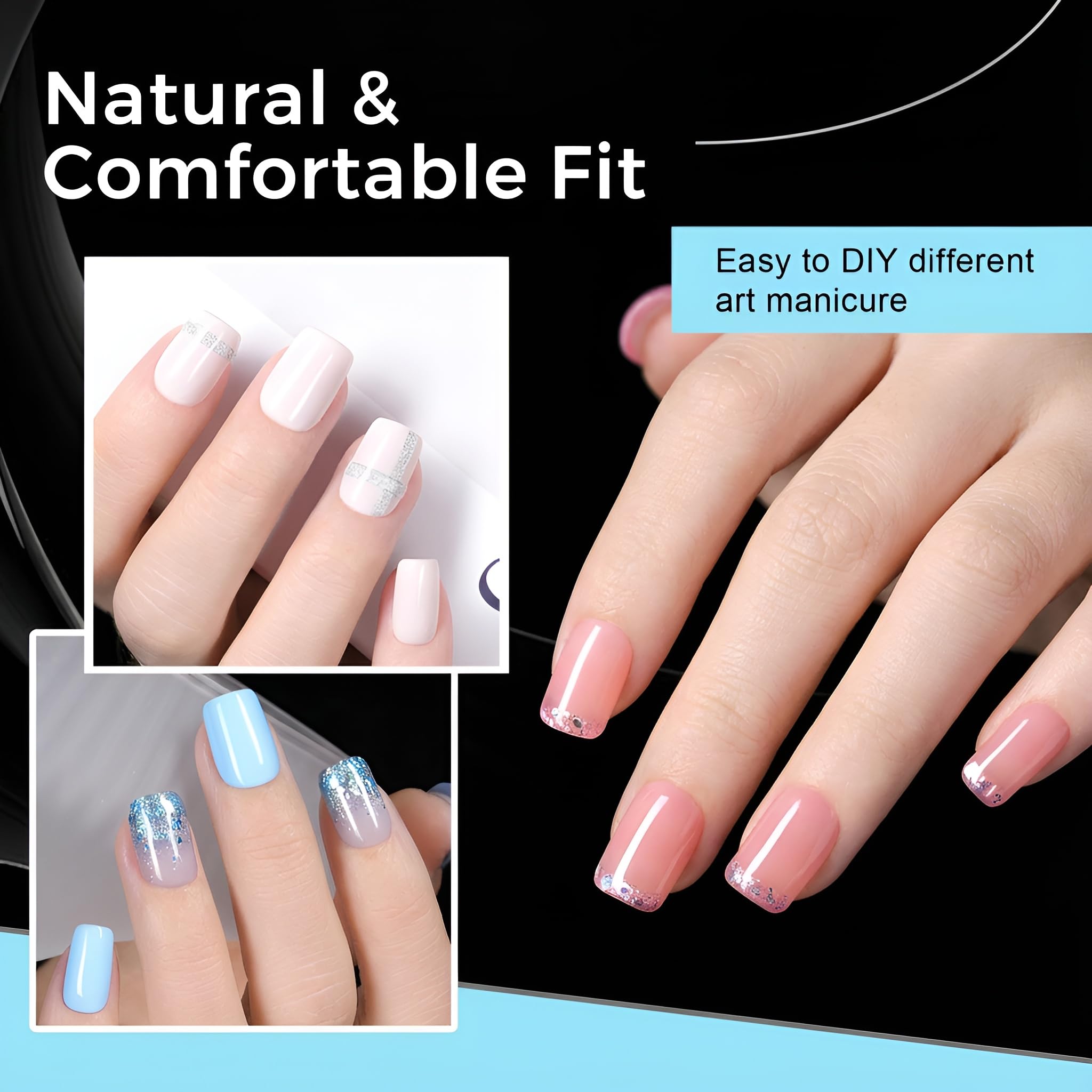 TOMICCA tips next to a fingertip for size comparison, ensuring correct fit
