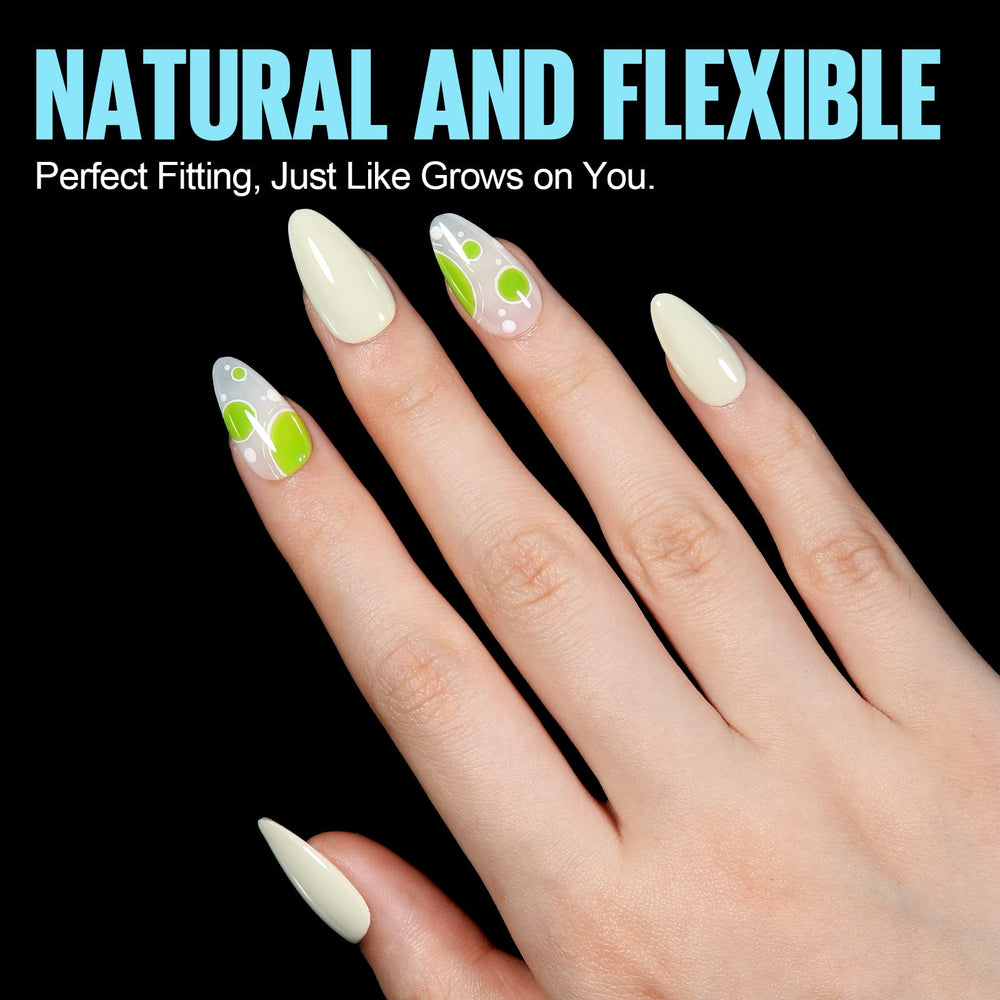 TOMICCA nail tips next to ruler illustrating scale for precise size choice