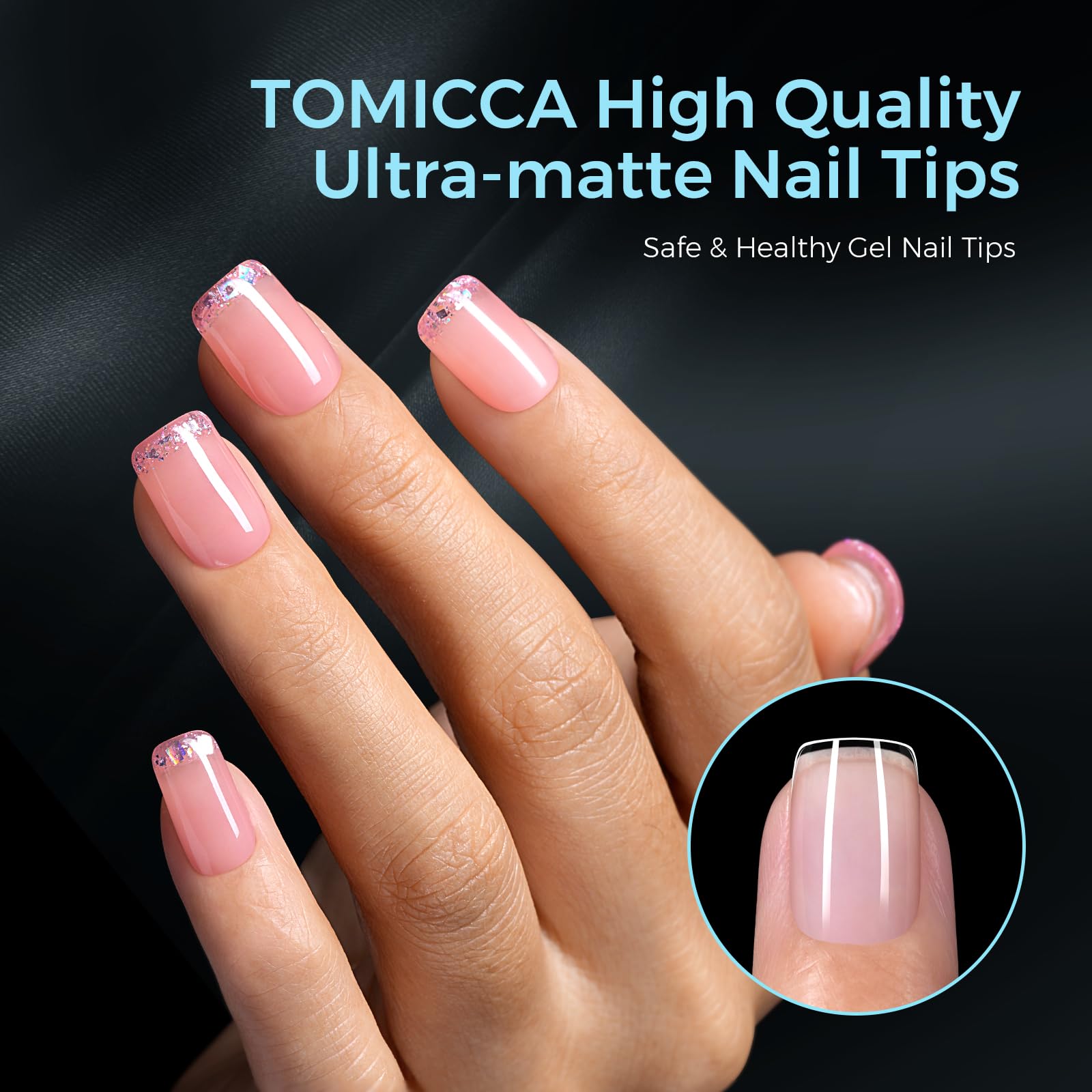 TOMICCA tips on hand for scale showing natural short length benefit