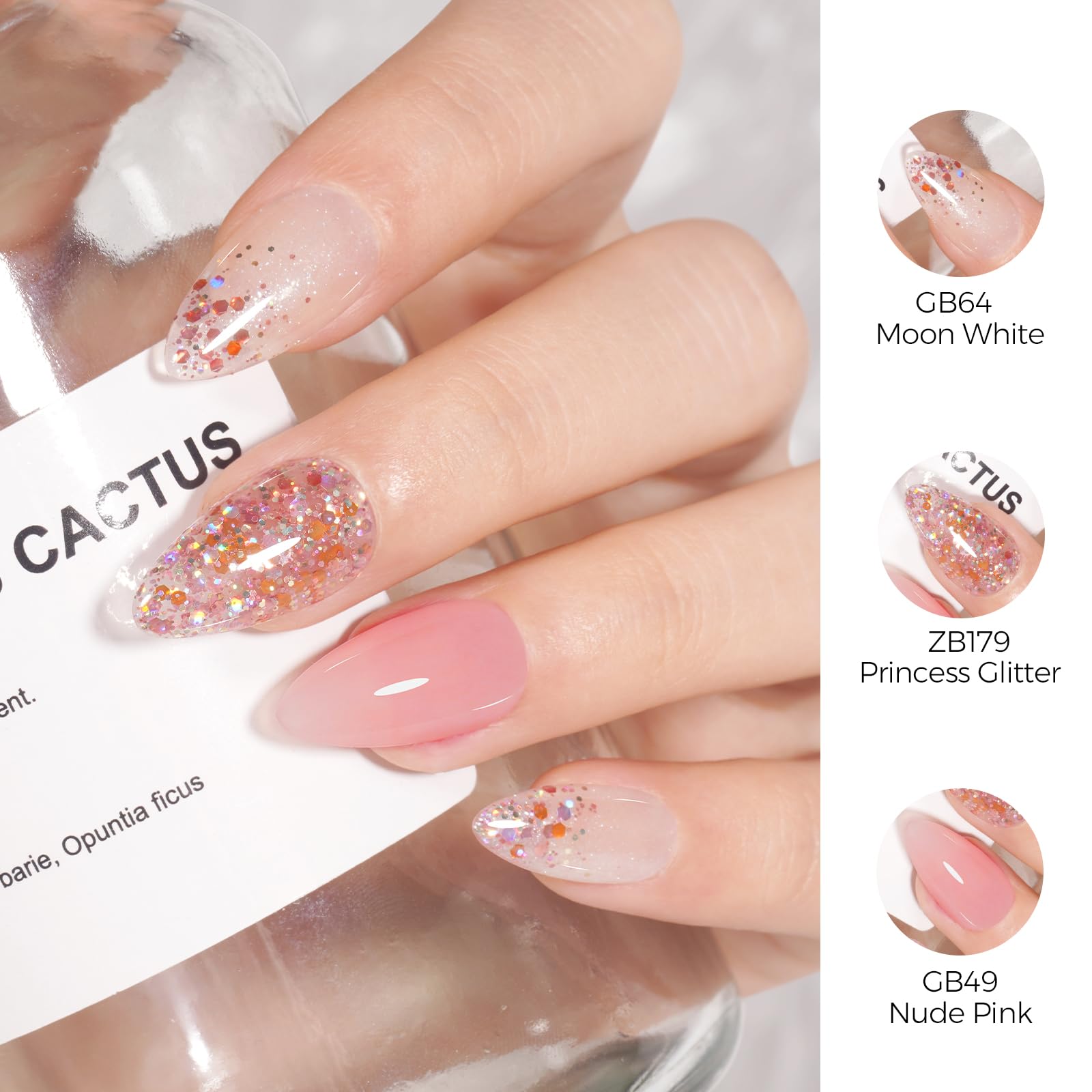 TOMICCA silver sparkle nails finished look adding glittery accent for eye-catching style