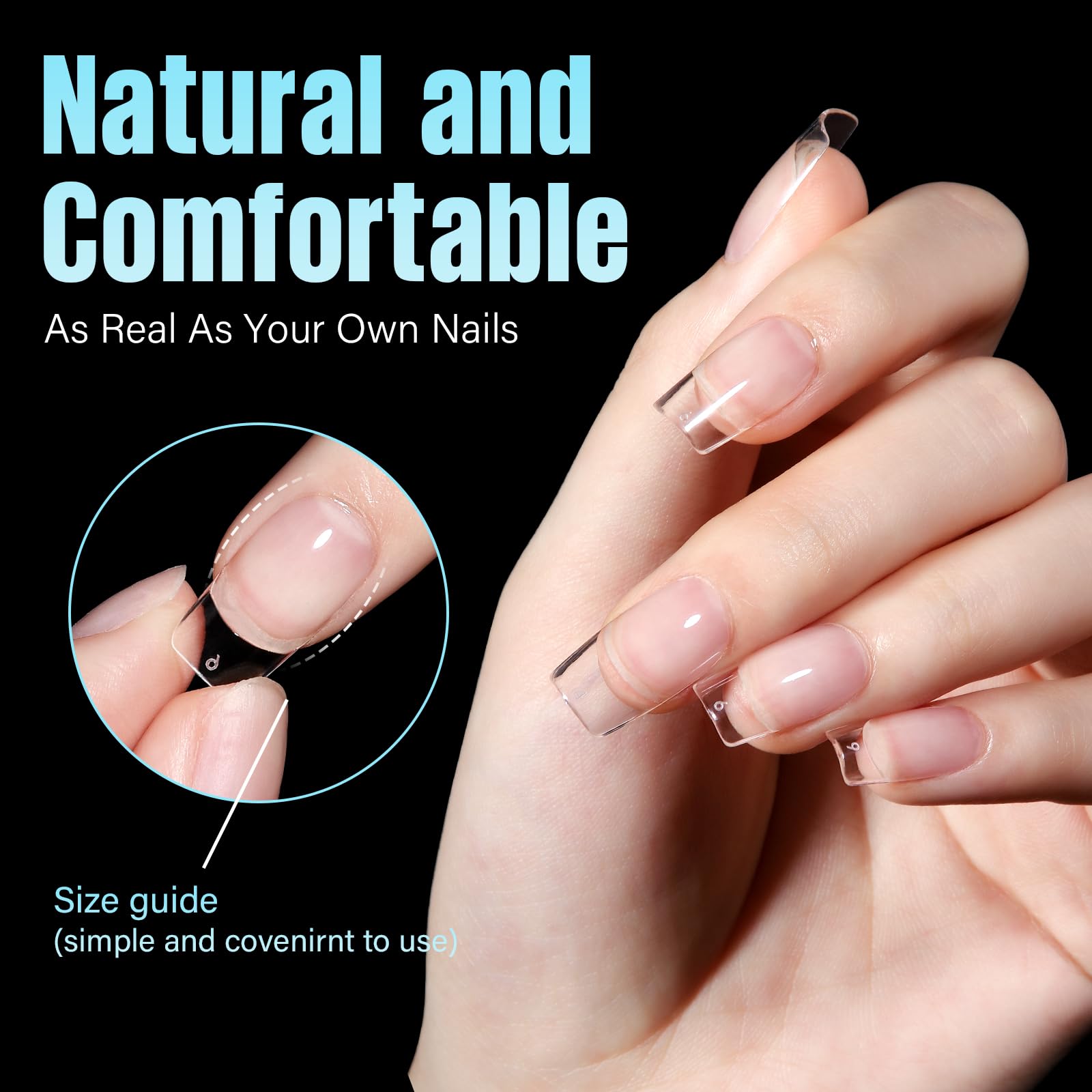 TOMICCA size chart and organized layout to help pick the perfect nail fit