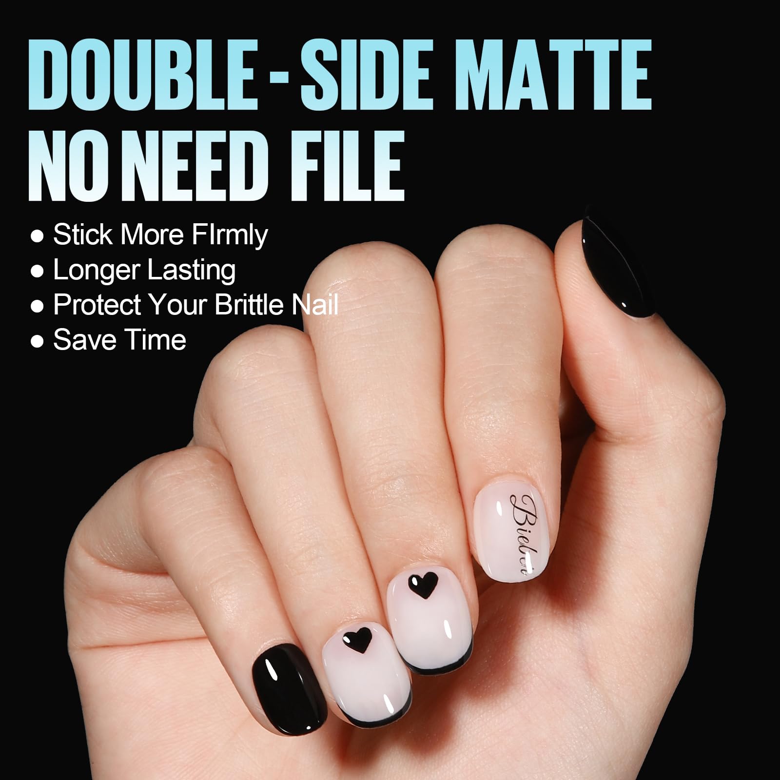 TOMICCA size comparison on hand showing fit across nail beds