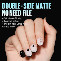 TOMICCA size comparison on hand showing fit across nail beds