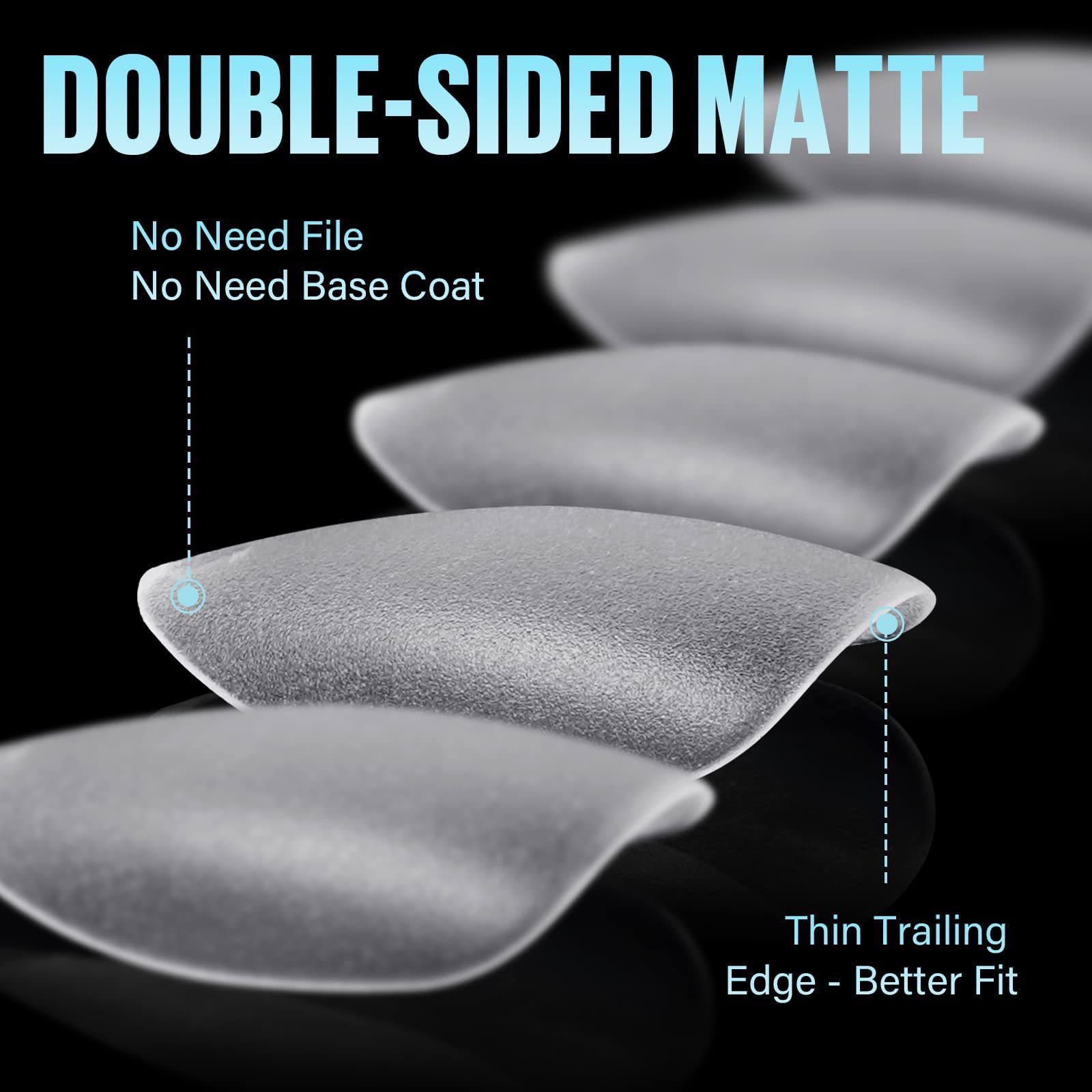 TOMICCA macro of double-sided matte texture showing improved adhesion benefit
