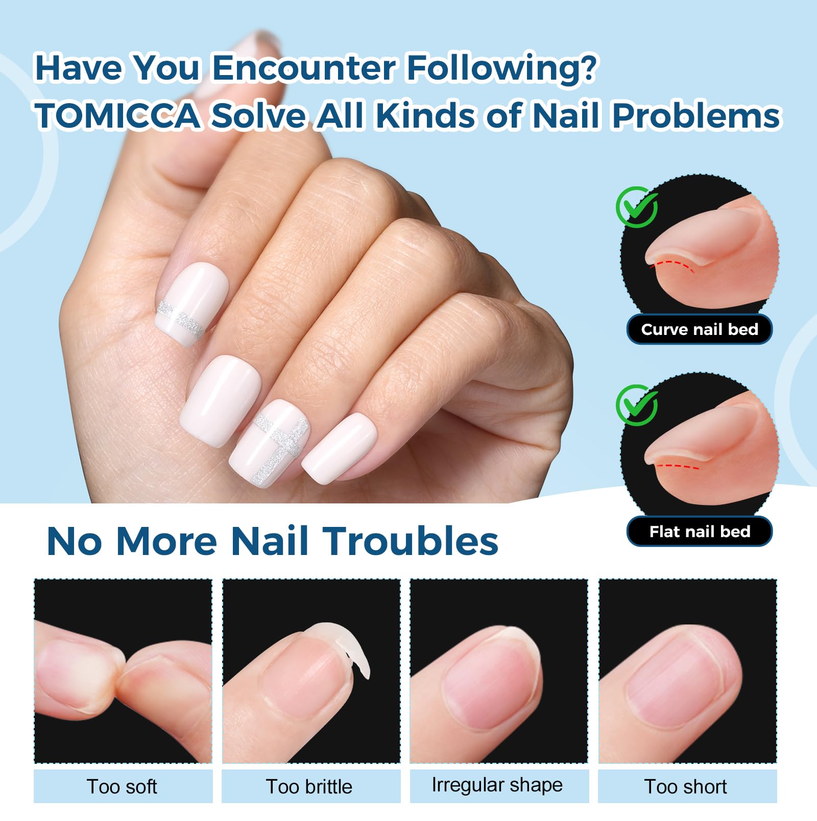 TOMICCA in-use press-on application demonstrating quick 3-step application benefit