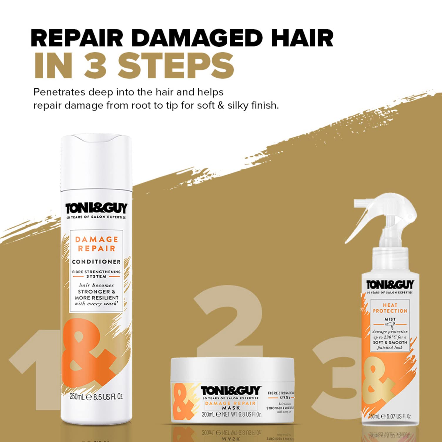 TONI&GUY application on hair lengths illustrating detangling benefit