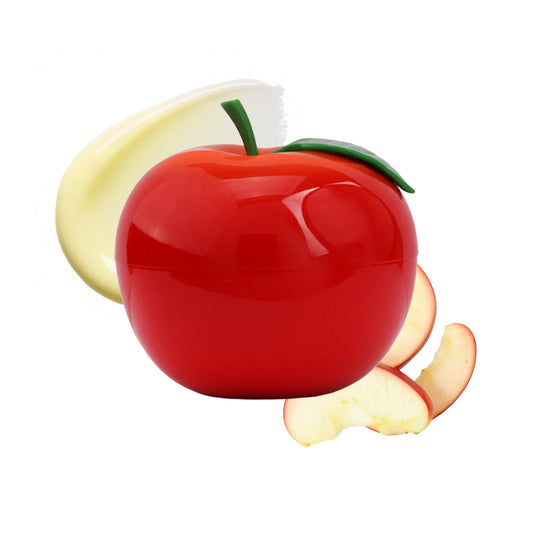 TONYMOLY apple hand cream front packaging showing apple-shaped tube and label benefits