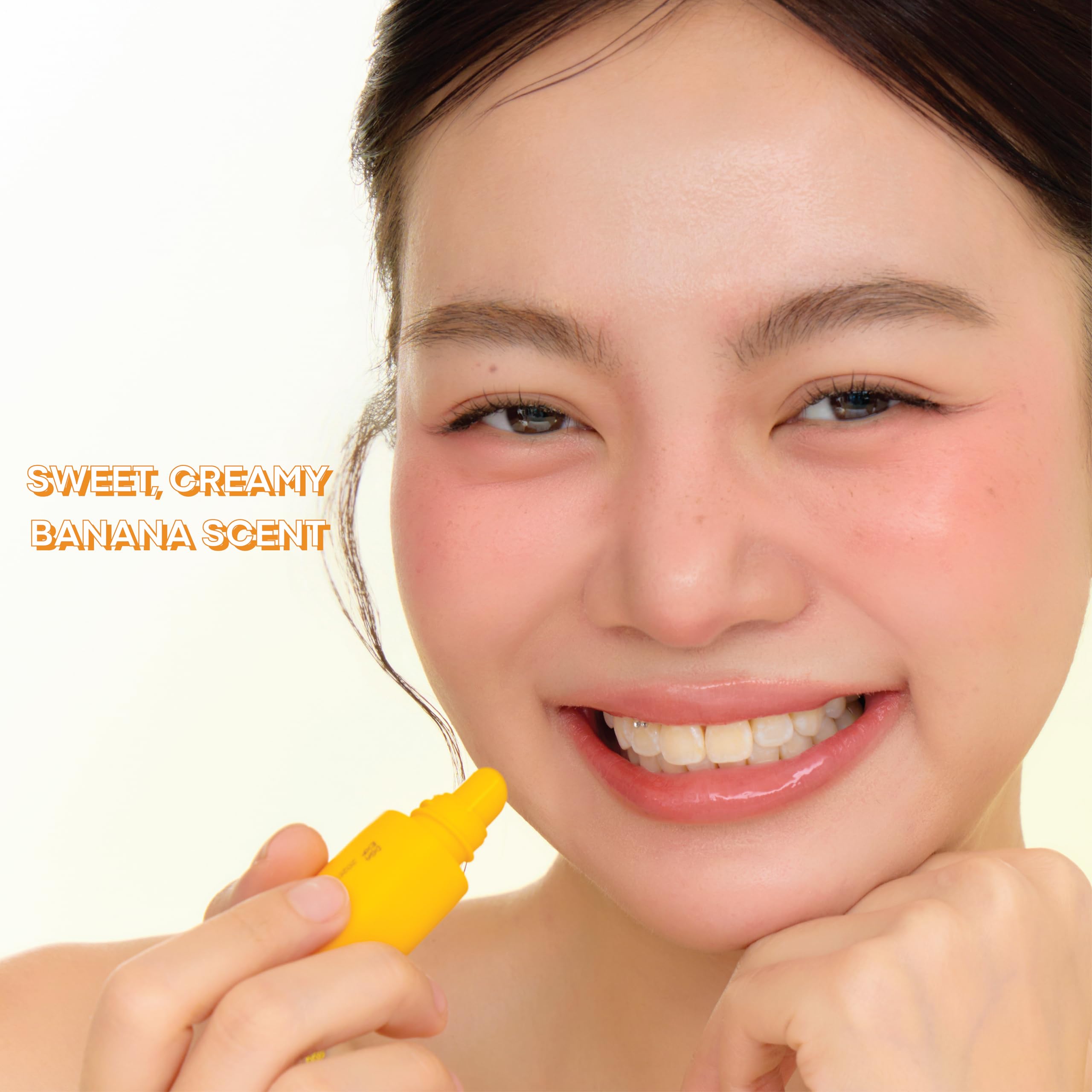 TONYMOLY banana mini jar label close-up highlighting ingredients and clear branding