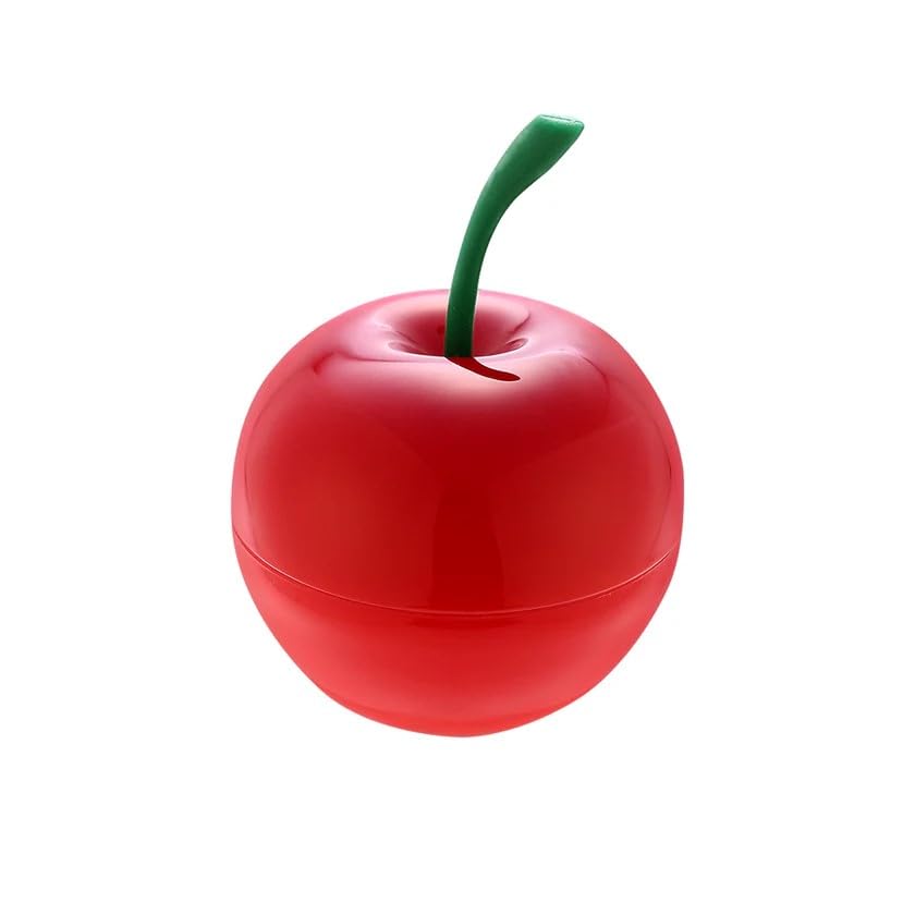 TONYMOLY cherry lip balm in hand scale comparison highlighting portable 9g travel size