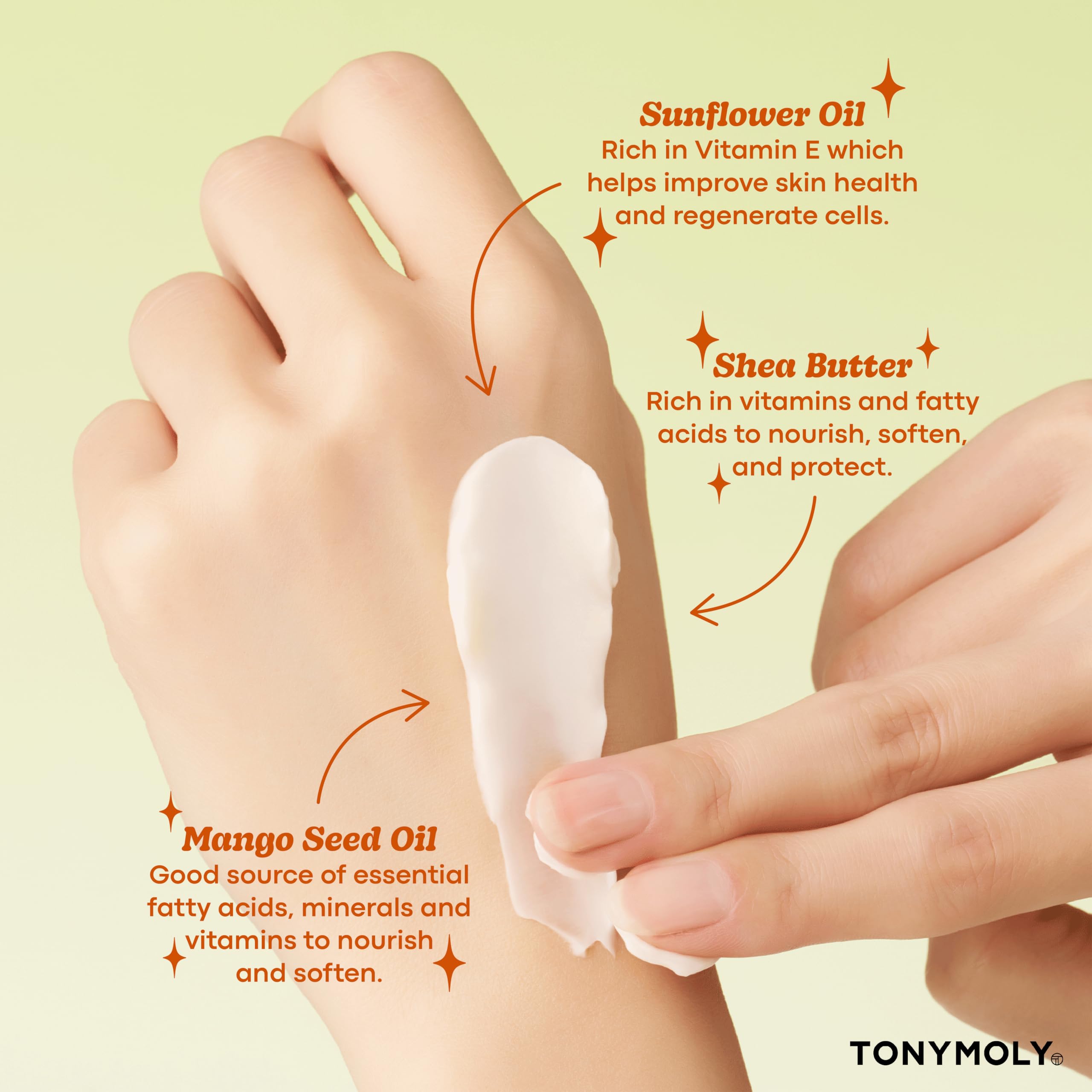 TONYMOLY mango extract illustration emphasizing antioxidant and nourishing benefit