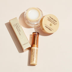 TONYMOLY lip balm inside a purse lifestyle shot for on-the-go moisture