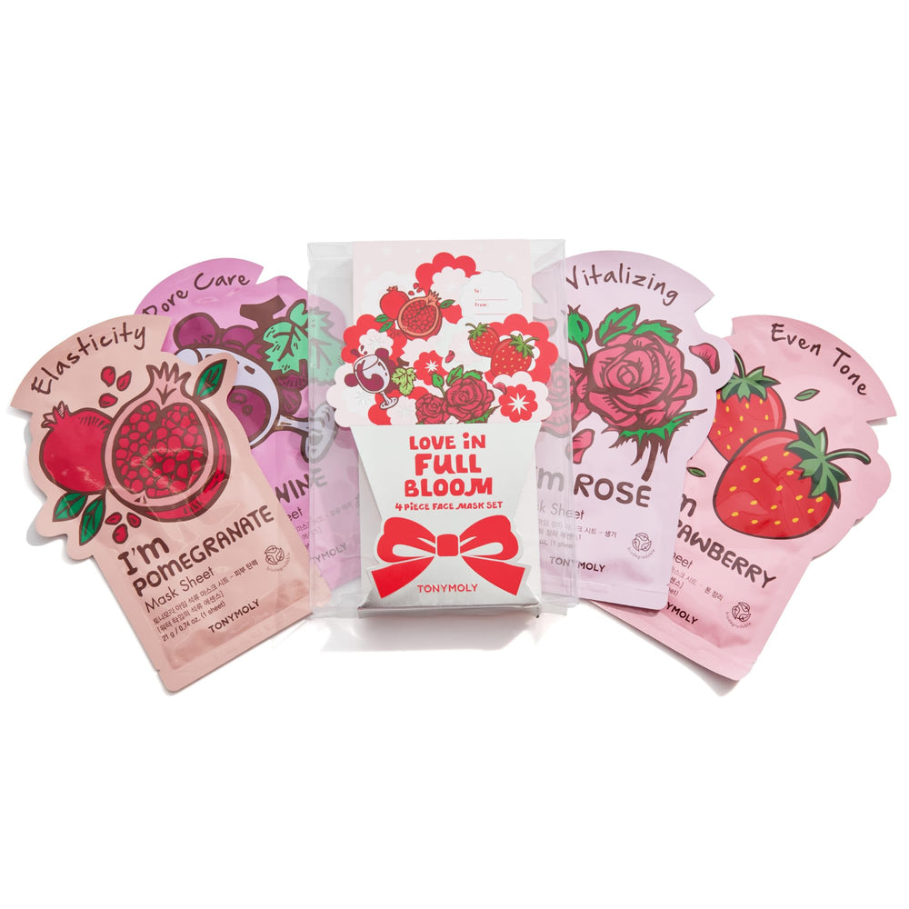 TONYMOLY front packaging of Love in Full Bloom set shows variety and gift-ready look